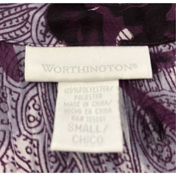 Worthington Long Sleeve Purple Blouse Size S EUC - Picture 3 of 4